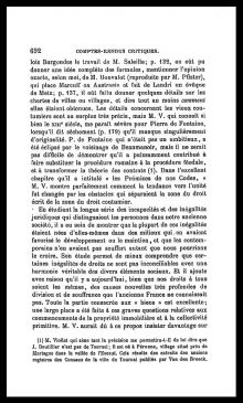 George Blondel, « Compte rendu critique de l'<em>Histoire du droit privé</em> », <em>La Nouvelle Revue historique de droit français et étranger</em>, 17<sup>e</sup> année, 1893. Page 2.